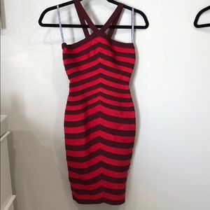 Authentic NWT Stripe Herve Leger Dress Size XS